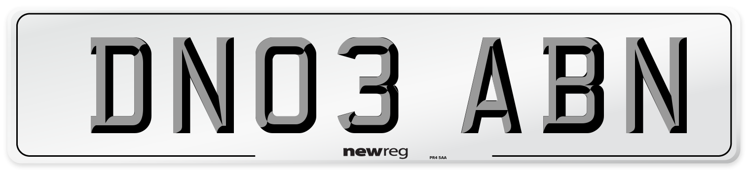 DN03 ABN Number Plate from New Reg